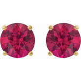 14K Yellow 8 mm Lab-Grown Ruby Stud Earrings